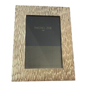 Rachel Zoe 4" x 6" Photo Picture Frame Black Gold New Textured Brutalist Regency